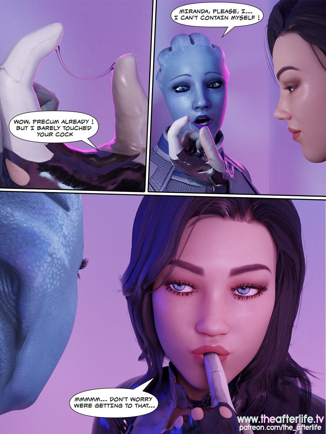 Theafterlife- Liara and Miranda’s Night Off page 1