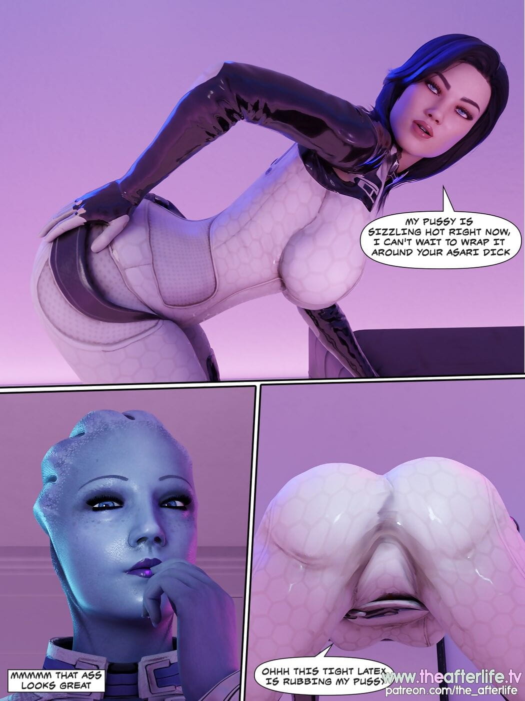 Theafterlife- Liara and Miranda’s Night Off page 1