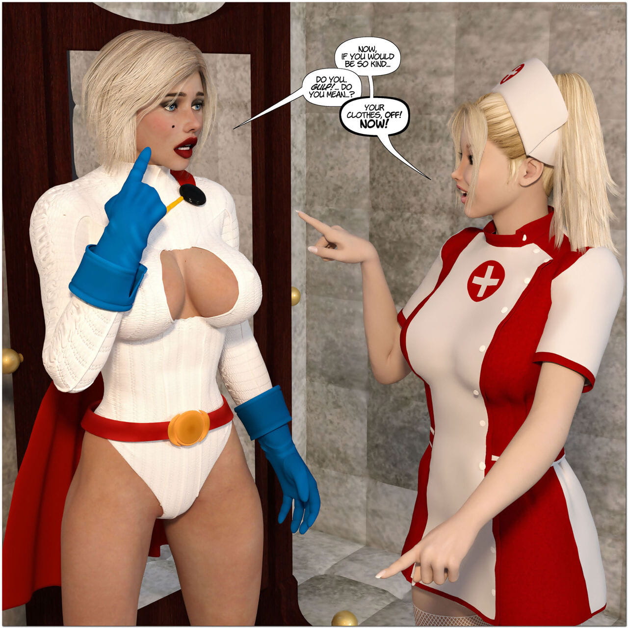 nieuw arkham voor superheroines 1 2nd Editie vernedering en degradatie van Kracht meisje page 1