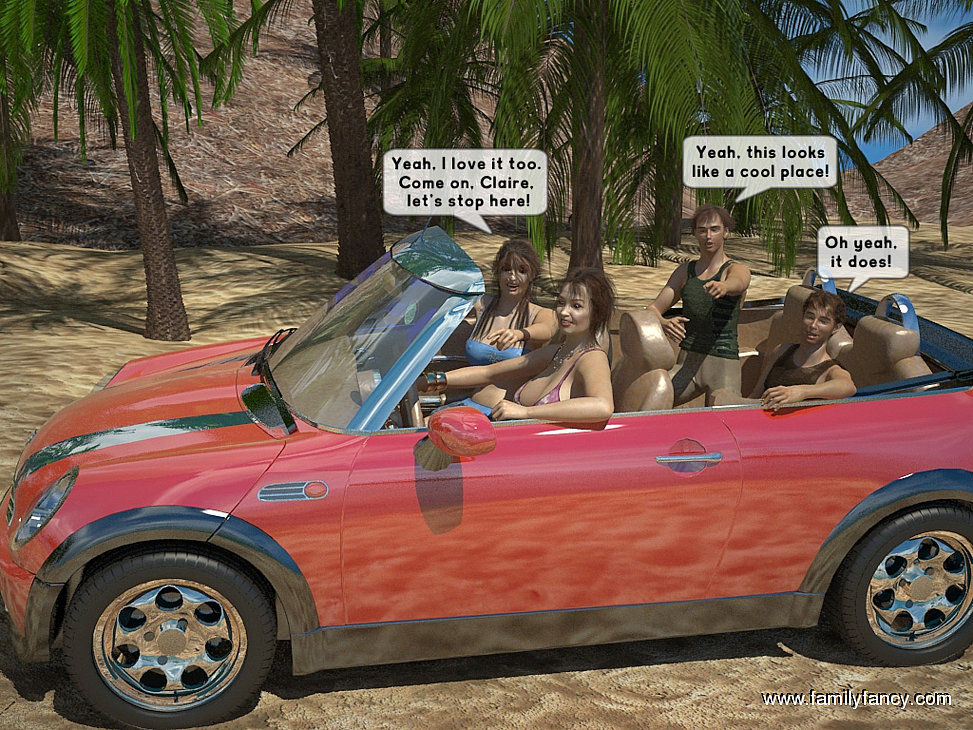 FamilyFancy3D- Family orgy at the beach page 1